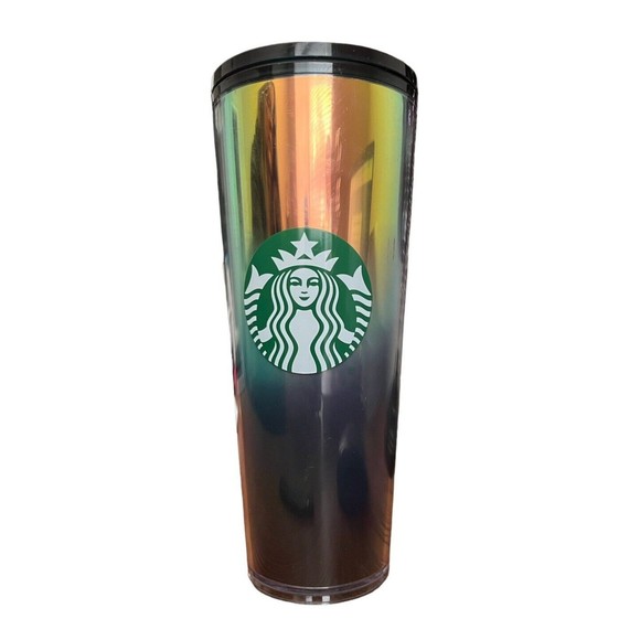 Starbucks Oil Slick Tumbler Reflective Multicolor Hombre Plastic 24 oz - Picture 1 of 5